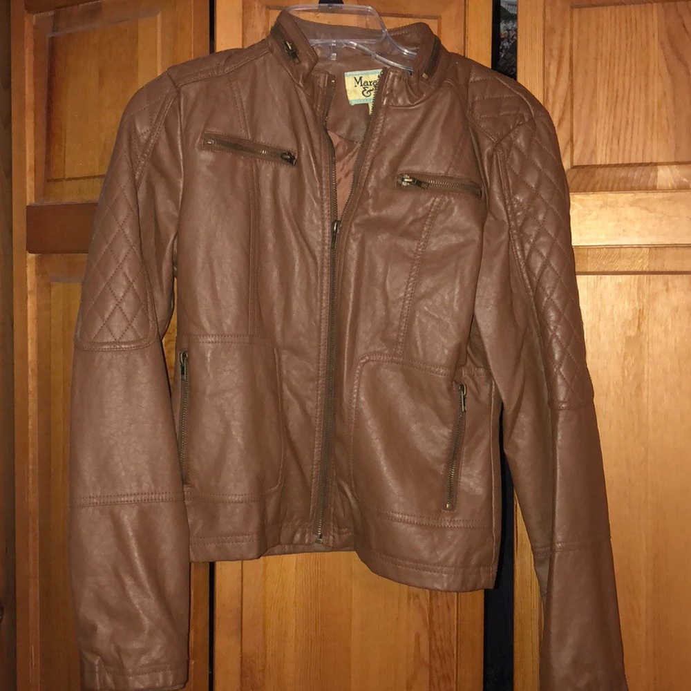 Brown Leather Jacket- Size Medium